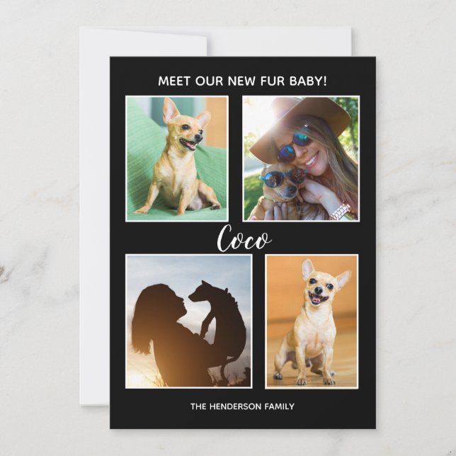 Pet Announcement Fur Baby Photo Collage (Front)