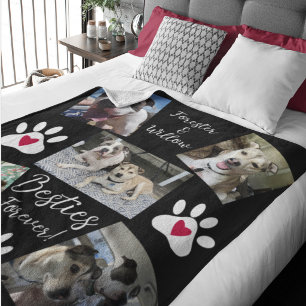 Pet Best Friends photo collage Fleece Blanket