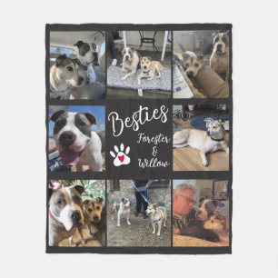 Pet Best Friends photo collage Fleece Blanket