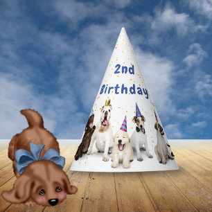 Pet Birthday Dog Party   Blue Party Hat