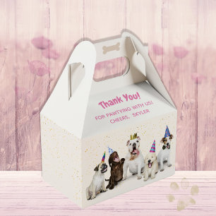 Pet Birthday Dog Party Pink Favour Box