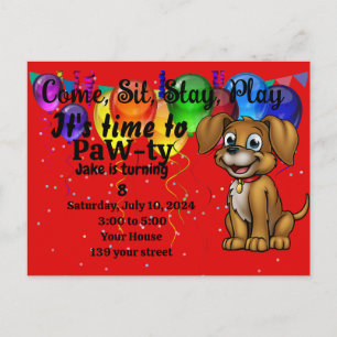 Pet Birthday Party Postcard