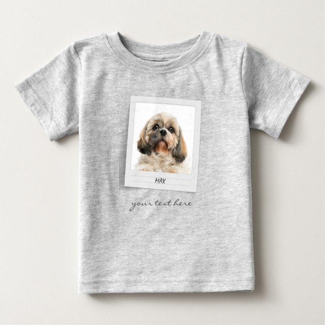 Pet Birthday Photo Frame Personalised Holiday Baby T-Shirt (Front)