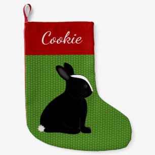 Pet Black Rabbit Personalised Christmas Small Christmas Stocking