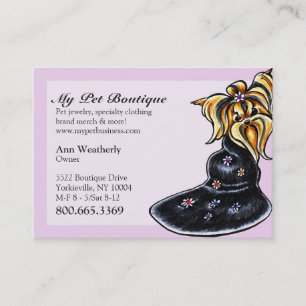 Pet Boutique Fancy Yorkie Dog Business Card