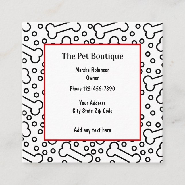 Pet Boutique Fun Unique Business Cards (Front)