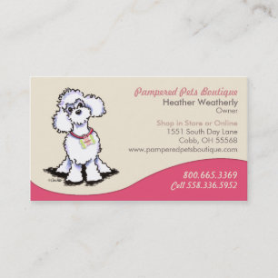 Pet Boutique Gift Shop Poodle Pink Business Card