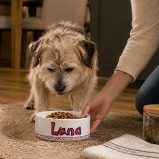 PET BOWL 25 OZ. "LUNA" - PERSONALIZED CERAMIC 