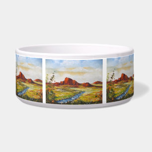 Pet Bowl Ann Hayes Painting Red Rock Canyan