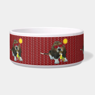 Pet Bowl Basset Hound Summer Time