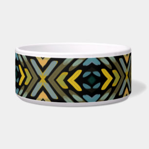 Pet Bowl Blue Gold Black Tire Tread