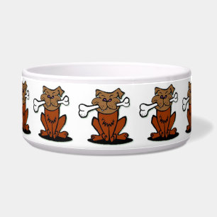 Pet Bowl/Dog with Bone