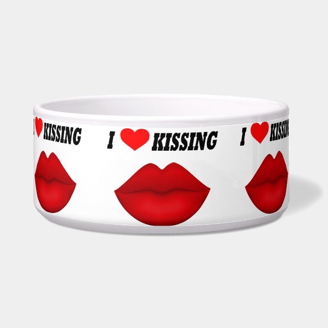 Pet Bowl I Love Kissing (Front)