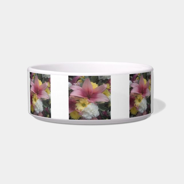 Pet Bowl Pink Lily Beauty (Front)