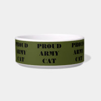 Pet Bowl Proud Army Cat