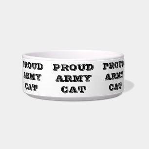 Pet Bowl Proud Army Cat
