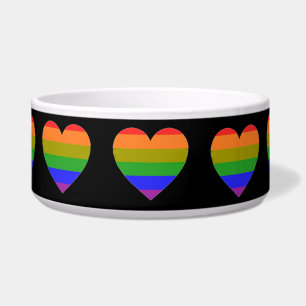 Pet Bowl Rainbow Hearts