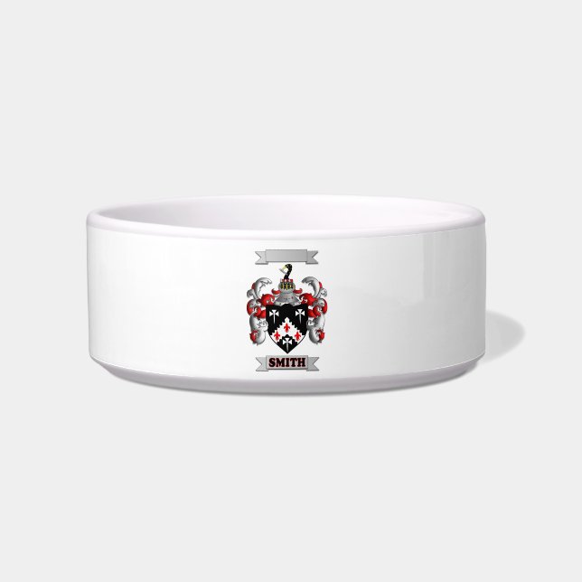 Pet Bowl Smith Family Surname And Shield (Front)