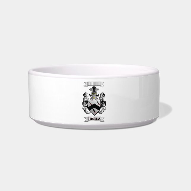 Pet Bowl Thomas Family Surname And Shield (Front)