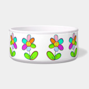 Pet bowl with Colourful Daisy -