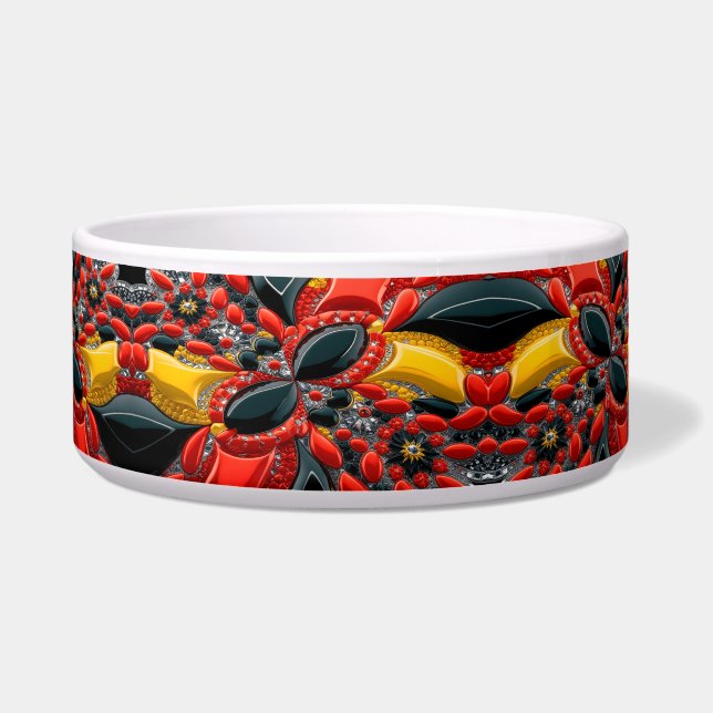 Pet Bowl with Germany Colours Abstract Design (Front)
