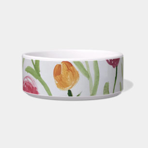 Pet bowl with pretty floral design