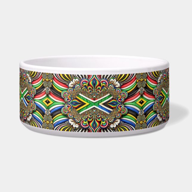 Pet Bowl with South African Colours Abstract Desig (Front)