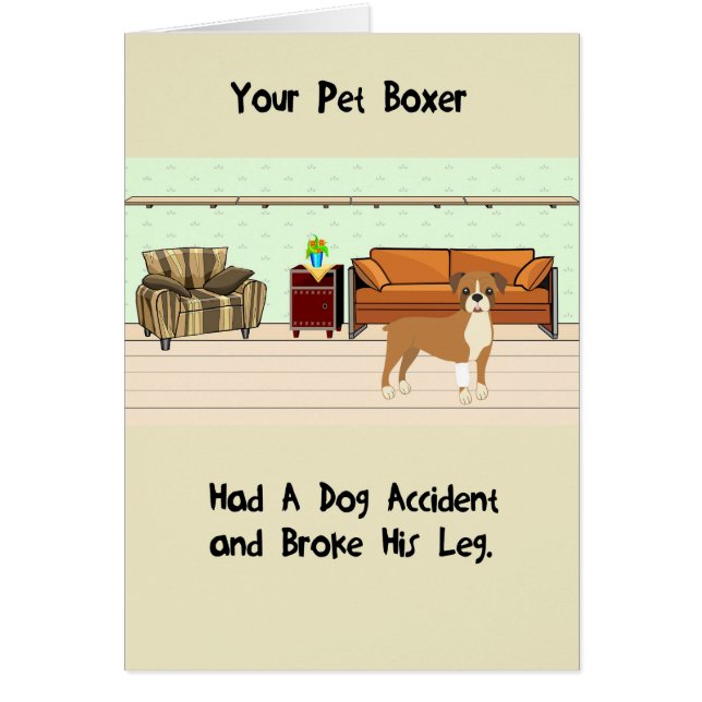Pet Boxer Get Well Soon Card (Front)