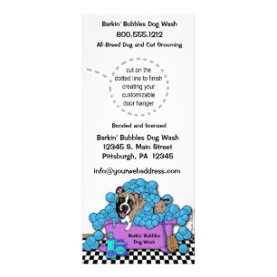 Pet Brindle Boxer Grooming Business Door Hangers Rack Card