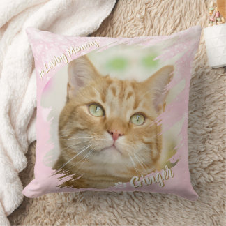 Pet Brush Stroke Custom Photo Memorial Keepsake Cushion