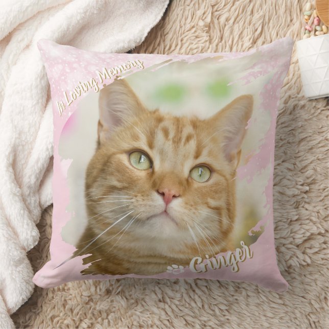 Pet Brush Stroke Custom Photo Memorial Keepsake Cushion (Blanket)