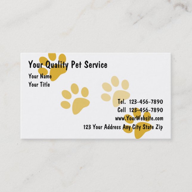 Pet Business Cards (Front)