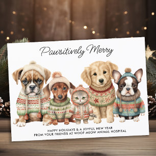 Pet Business Christmas Cute Dog Lover Cat Pets Holiday Card