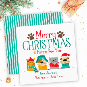 Pet Business Christmas Dog Cat Card