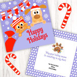 Pet Business Christmas Dog Cat Card<br><div class="desc">Cute cat and dog Christmas design for pet businesses.</div>