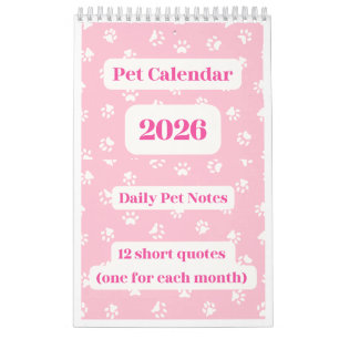 Pet Calendar 2026