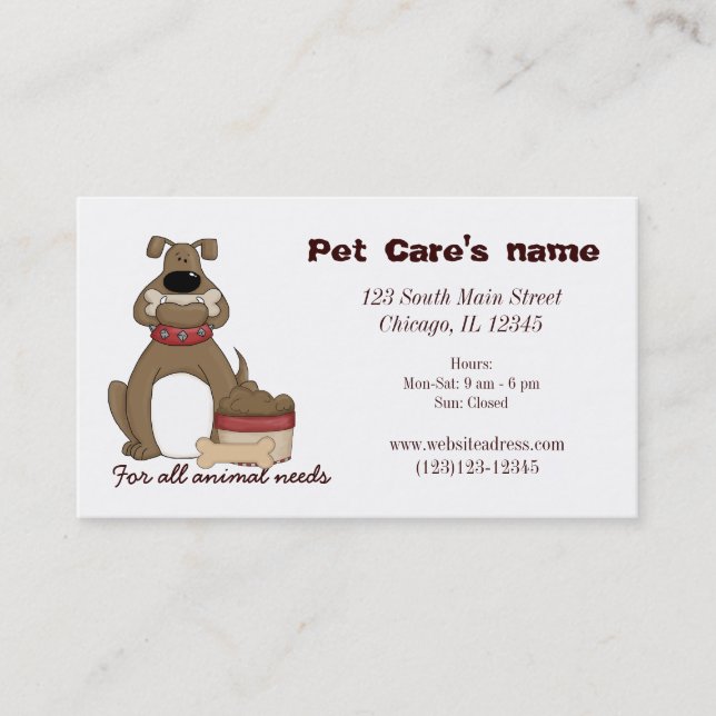Pet Care Business Card (Front)