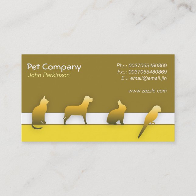Pet Care business card (Front)