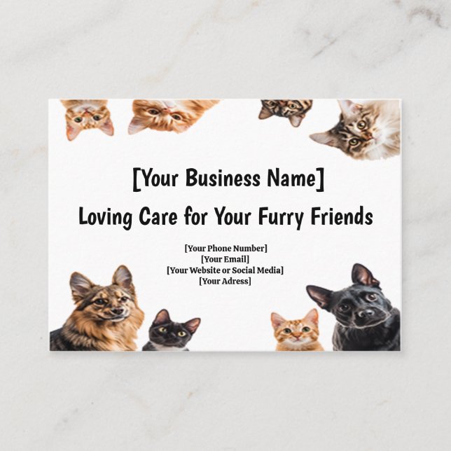 Pet Care Business Card – Cute Pet Frame  (Front)