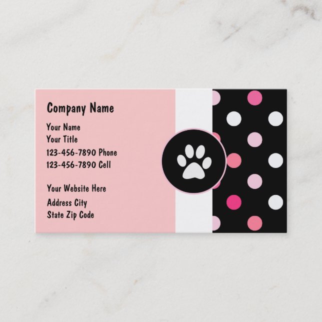 Pet Care Business Cards (Front)