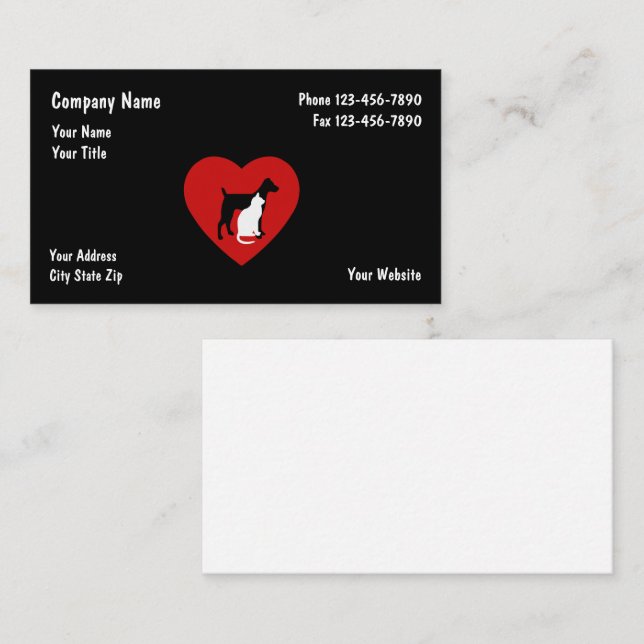 Pet Care Business Cards (Front/Back)