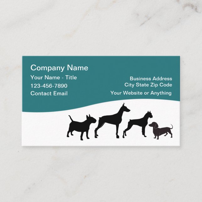 Pet Care Business Cards Simple Design (Front)