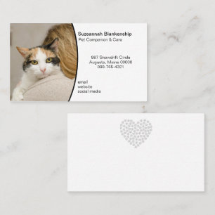 Pet Care Custom Photo On White Background Business Card