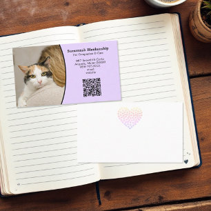 Pet Care Custom QR Code and Photo  Business Card