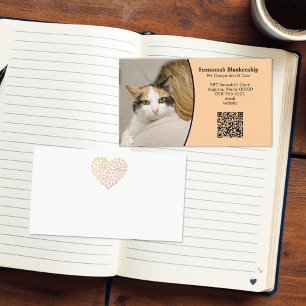 Pet Care Custom QR Code and Photo  Business Card