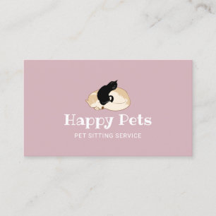 Pet Care Cute Dog & Cat Pet Sitting Service Business Card