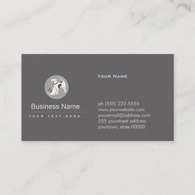 Pet Care Dog and Cat Logo Business Card (Front)
