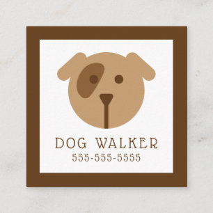 Pet Care Dog Walker Square Business Card