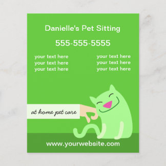 Pet Care Flyer-Petting Cat green Flyer