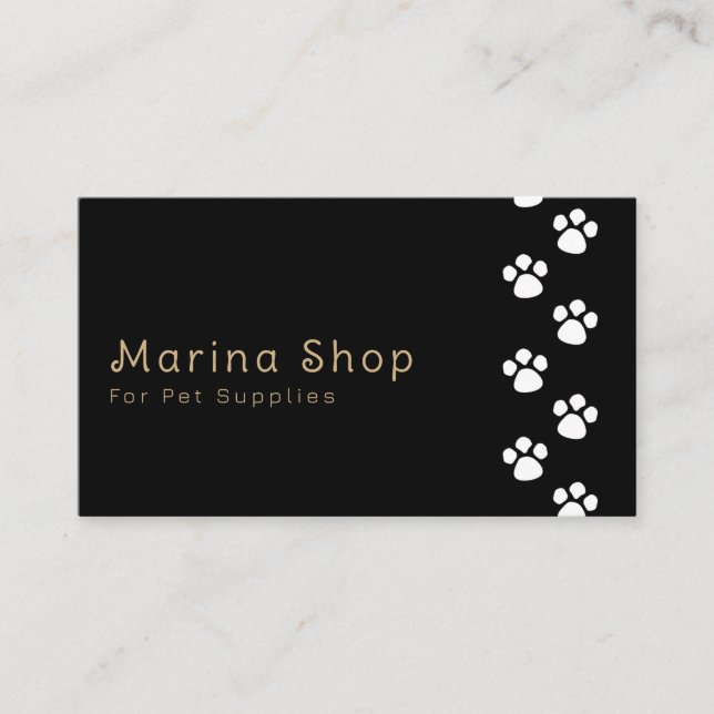 Pet Care Food Supplies Shop QR CODE Business Card (Front)